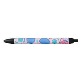 Pickleball Paddles and Balls Pink Preppy Zwarte Inkt Pen