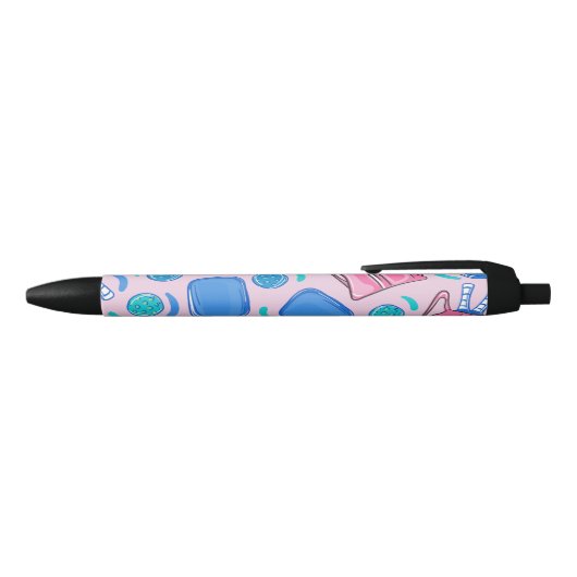 Pickleball Paddles and Balls Pink Preppy Zwarte Inkt Pen (Bovenkant)