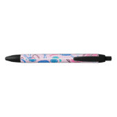 Pickleball Paddles and Balls Pink Preppy Zwarte Inkt Pen (Achterkant)
