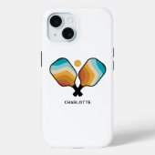 Pickleball Paddles & Ball Aangepaste naam Case-Mate iPhone Case (Achterkant)