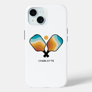 Pickleball Paddles & Ball Aangepaste naam iPhone 15 Case
