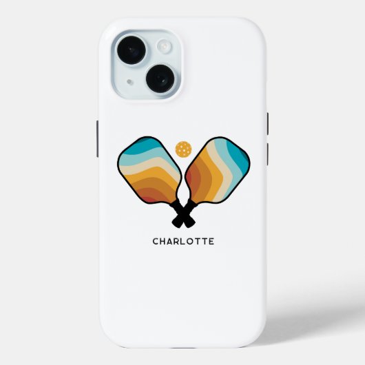 Pickleball Paddles & Ball Aangepaste naam Case-Mate iPhone Case (Achterkant)
