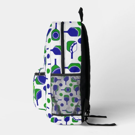 Pickleball Paddles Balls Blauw Groen Gepersonalise Bedrukte Rugzak (Rechts)