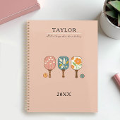 Pickleball Paddles Balls Retro Blush Aangepaste Gr Planner
