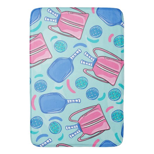 Pickleball Paddles Blauw Badmat (Voorkant Verticaal)