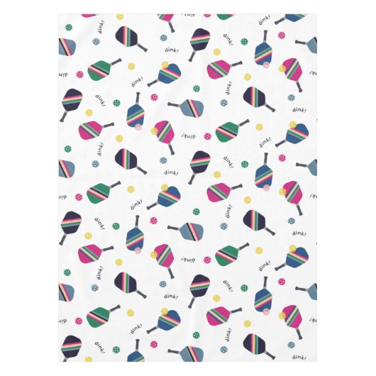 Pickleball Paddles Blauw Groen Roze Sport Tafelkleed (Voorkant)