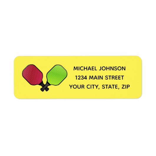 Pickleball Paddles Design Return Address Sticker (Voorkant)