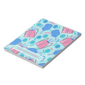 Pickleball Paddles en Ball Blue, op maat gesneden Notitieblok (Linkerzijde)