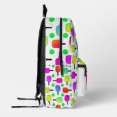 Pickleball Paddles en Ballen Regenboog Patroon Bedrukte Rugzak (Links)
