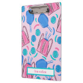 Pickleball Paddles en Ballen Roze Custom Klembord (Links)