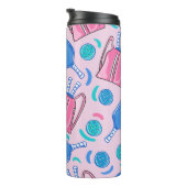 Pickleball Paddles en Ballen Roze Thermosbeker (Geroteerd rechts)