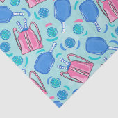 Pickleball Paddles en Balls Blauw Klein Tissuepapier (Detail)