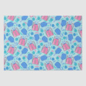 Pickleball Paddles en Balls Blauw Klein Tissuepapier (Voorkant)