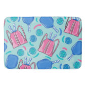 Pickleball Paddles en Balls Blue Badmat (Voorkant)