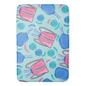 Pickleball Paddles en Balls Blue Badmat (Voorkant Verticaal)