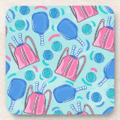 Pickleball Paddles en Balls Blue Beverage Coaster Bier Onderzetter (Voorkant)