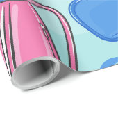 Pickleball Paddles en Balls Blue Cadeaupapier (Rol Hoek)