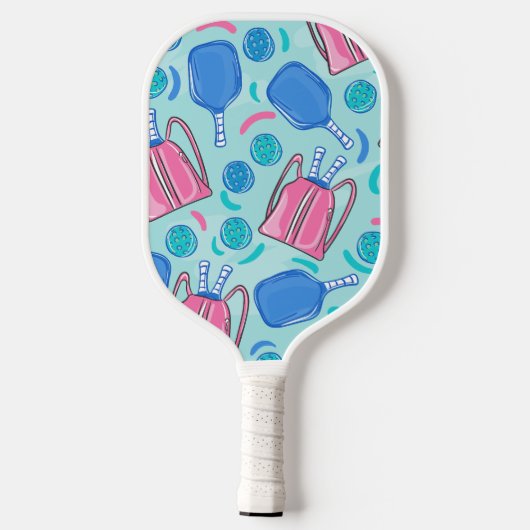 Pickleball Paddles en Balls Blue Monogram Paddle (Achterkant)