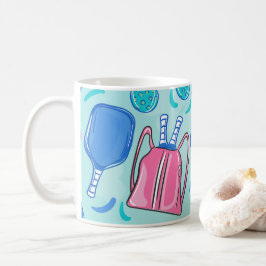 Pickleball Paddles en Balls Blue Preppy Koffiemok