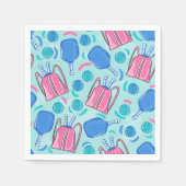 Pickleball Paddles en Balls Blue Servet (Voorkant)