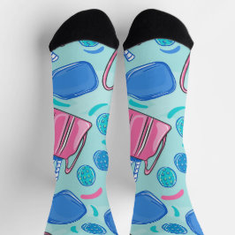 Pickleball Paddles en Balls Blue Sokken