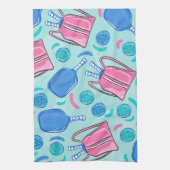 Pickleball Paddles en Balls Blue Theedoek (Verticaal)