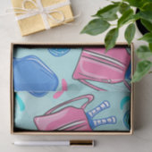 Pickleball Paddles en Balls Blue Tissuepapier (Geschenk)