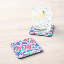 Pickleball Paddles en Balls Pink Preppy Custom Bier Onderzetter