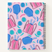 Pickleball Paddles en Balls Pink Preppy Custom Notitieboek (Achterkant)