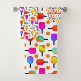 Pickleball Paddles en Sinaasappel Pickleball Kleur Bad Handdoek