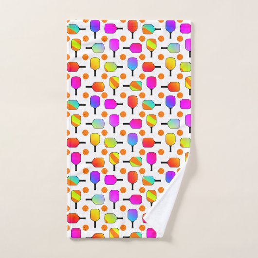 Pickleball Paddles en Sinaasappel Pickleball Kleur Bad Handdoek (Handdoek)