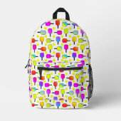 Pickleball Paddles Gele Pickleballs Kleurrijk Bedrukte Rugzak (Voorkant)