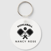Pickleball Paddles Gepersonaliseerde naam Sleutelhanger (Voorkant)