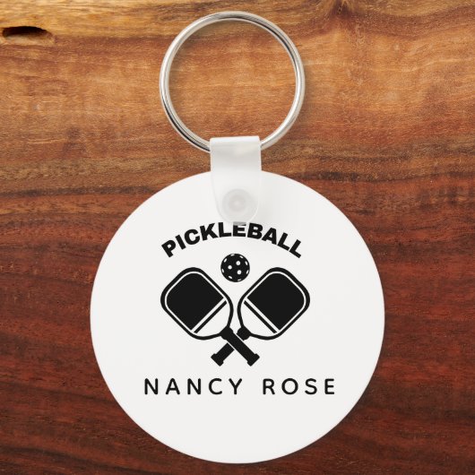 Pickleball Paddles Gepersonaliseerde naam Sleutelhanger (Voorkant)