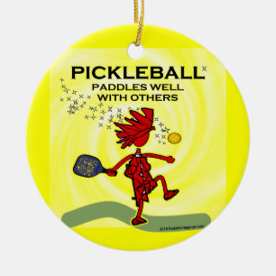 Pickleball Paddles goed met anderen Keramisch Ornament