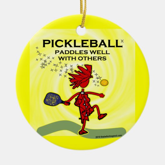 Pickleball Paddles goed met anderen Keramisch Ornament (Voorkant)