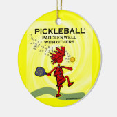 Pickleball Paddles goed met anderen Keramisch Ornament (Links)