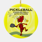 Pickleball Paddles goed met anderen Keramisch Ornament (Achterkant)