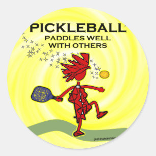Pickleball Paddles goed met anderen Ronde Sticker