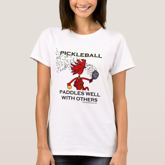Pickleball Paddles goed met anderen T-shirt (Voorkant)