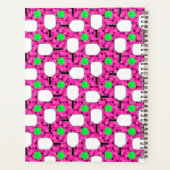 Pickleball Paddles Green Balls op Magenta Fun Planner (Achterkant)