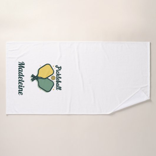 Pickleball Paddles Green Script Gepersonaliseerd g Badhanddoek (Badhanddoek)