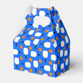 Pickleball Paddles, Oranje Pickleball Balls, blauw Bedankdoosjes (Achterkant)