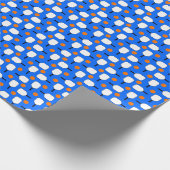 Pickleball Paddles, Oranje Pickleball Balls, blauw Cadeaupapier (Hoek)