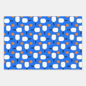 Pickleball Paddles, Oranje Pickleball Balls, blauw Inpakpapier Vel (Voorkant 2)