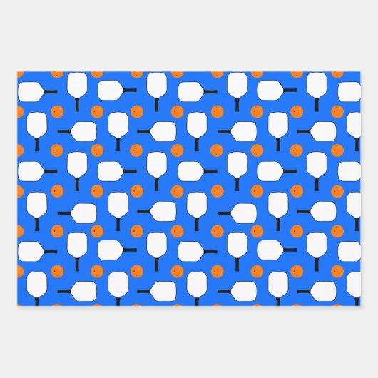 Pickleball Paddles, Oranje Pickleball Balls, blauw Inpakpapier Vel (Voorkant 2)