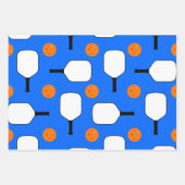 Pickleball Paddles, Oranje Pickleball Balls, blauw Inpakpapier Vel (Voorkant)