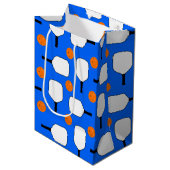 Pickleball Paddles, Oranje Pickleball Balls, blauw Medium Cadeauzakje (Voorkant Gekanteld)