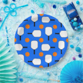 Pickleball Paddles, Oranje Pickleball Balls, blauw Papieren Bordje (Feest)