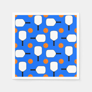Pickleball Paddles, Oranje Pickleball Balls, blauw Servet